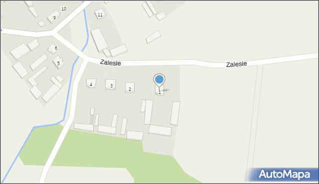 Zalesie, Zalesie, 1, mapa Zalesie