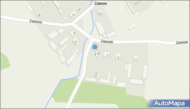 Zalesie, Zalesie, 4, mapa Zalesie