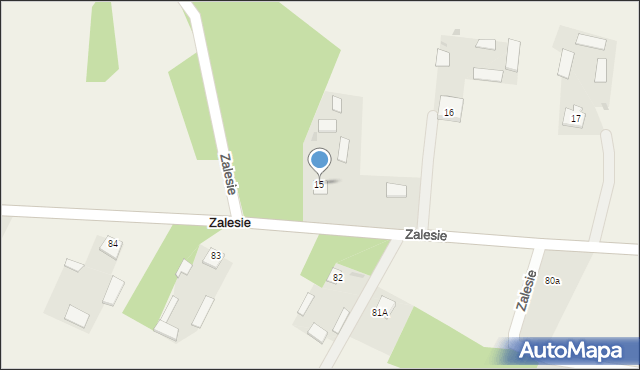 Zalesie, Zalesie, 15, mapa Zalesie