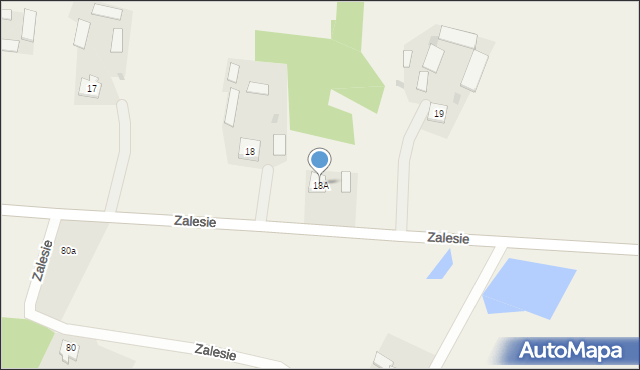 Zalesie, Zalesie, 18A, mapa Zalesie