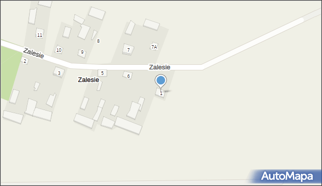 Zalesie, Zalesie, 1, mapa Zalesie