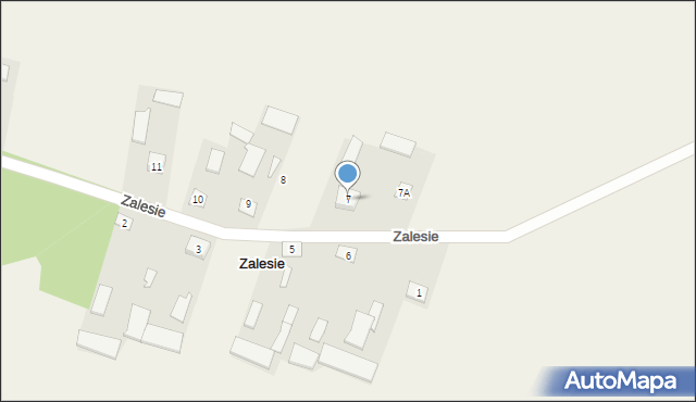 Zalesie, Zalesie, 7, mapa Zalesie