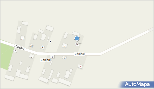 Zalesie, Zalesie, 7A, mapa Zalesie