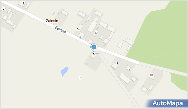 Zalesie, Zalesie, 7a, mapa Zalesie