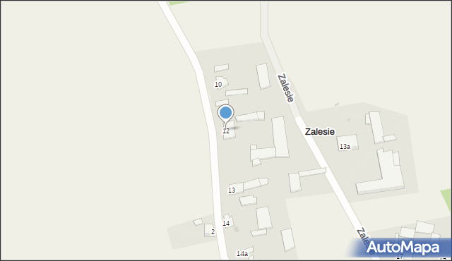 Zalesie, Zalesie, 12, mapa Zalesie