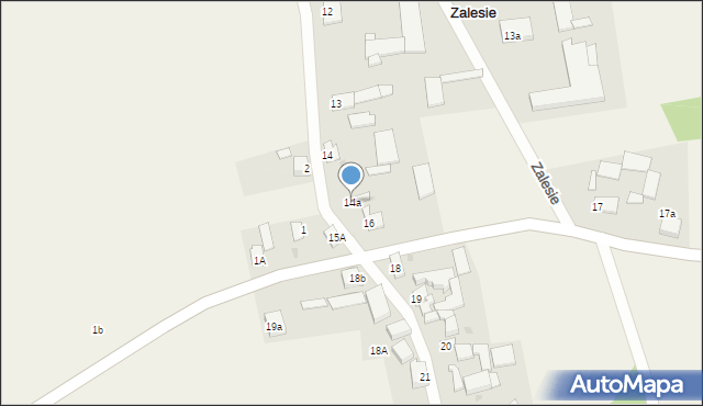 Zalesie, Zalesie, 14a, mapa Zalesie