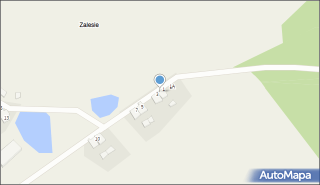 Zalesie, Zalesie, 2, mapa Zalesie