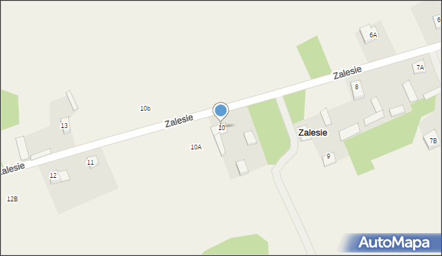 Zalesie, Zalesie, 10, mapa Zalesie