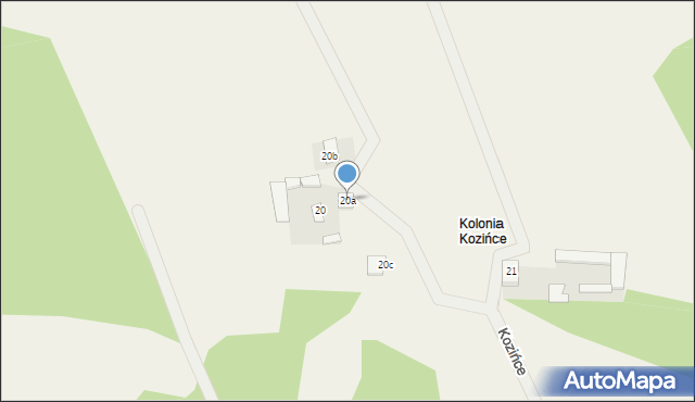 Zalesie, Zalesie, 20a, mapa Zalesie