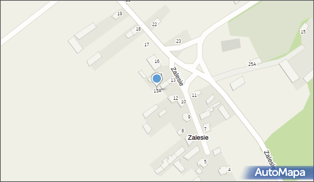 Zalesie, Zalesie, 13A, mapa Zalesie