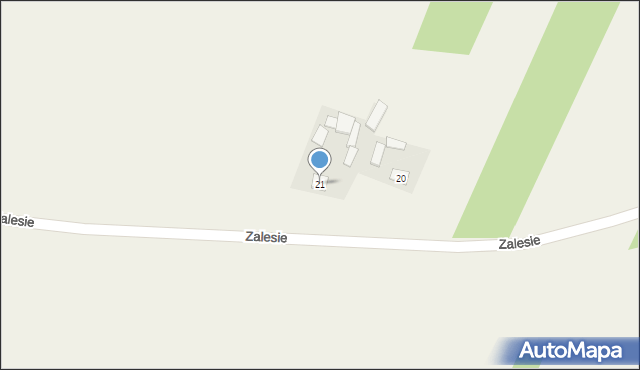 Zalesie, Zalesie, 21, mapa Zalesie