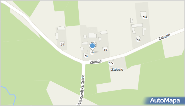 Zalesie, Zalesie, 57, mapa Zalesie