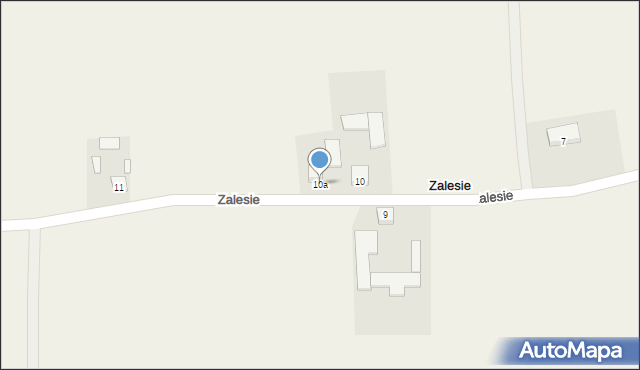 Zalesie, Zalesie, 10a, mapa Zalesie