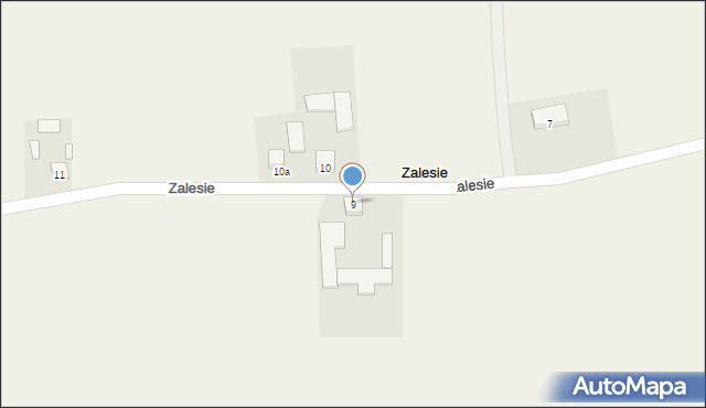 Zalesie, Zalesie, 9, mapa Zalesie