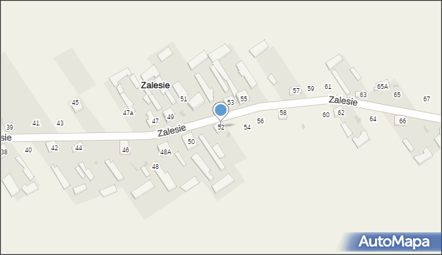 Zalesie, Zalesie, 52, mapa Zalesie