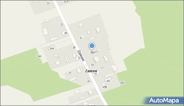 Zalesie, Zalesie, 39A, mapa Zalesie