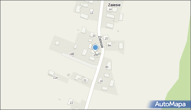 Zalesie, Zalesie, 10b, mapa Zalesie