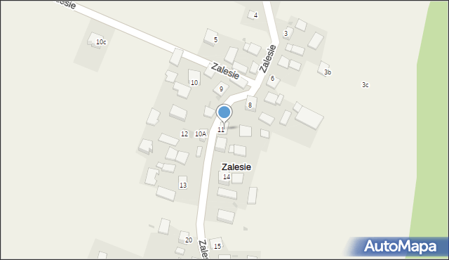 Zalesie, Zalesie, 11a, mapa Zalesie