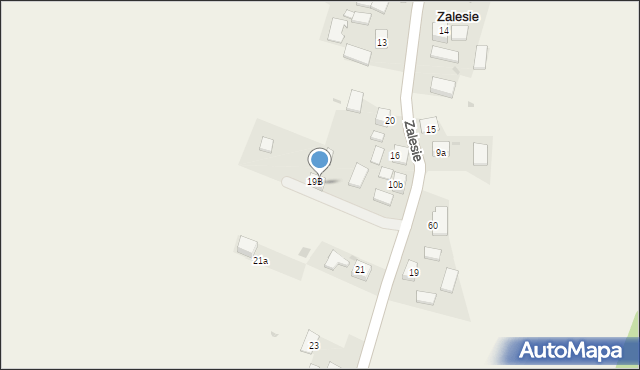 Zalesie, Zalesie, 19a, mapa Zalesie