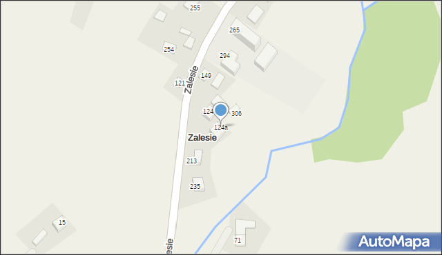 Zalesie, Zalesie, 124a, mapa Zalesie