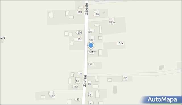 Zalesie, Zalesie, 103, mapa Zalesie