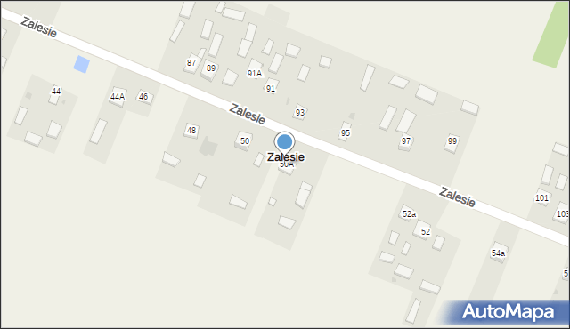 Zalesie, Zalesie, 50A, mapa Zalesie