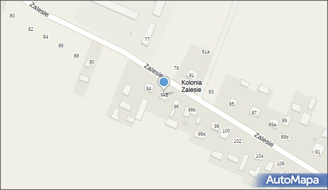 Zalesie, Zalesie, 94B, mapa Zalesie