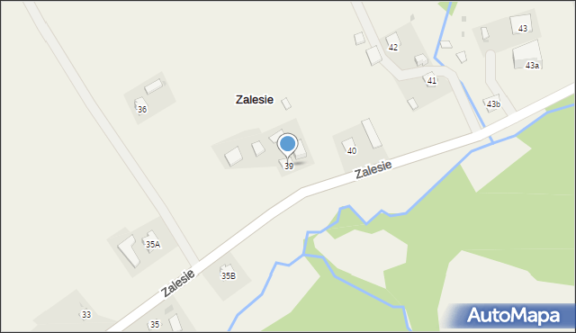 Zalesie, Zalesie, 39, mapa Zalesie