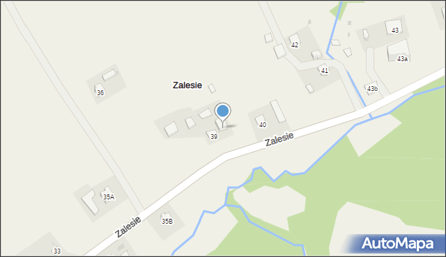 Zalesie, Zalesie, 39a, mapa Zalesie