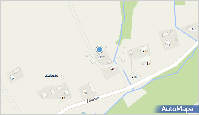 Zalesie, Zalesie, 42, mapa Zalesie