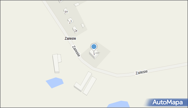 Zalesie, Zalesie, 1, mapa Zalesie