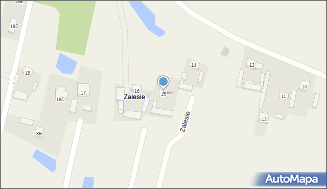 Zalesie, Zalesie, 15, mapa Zalesie