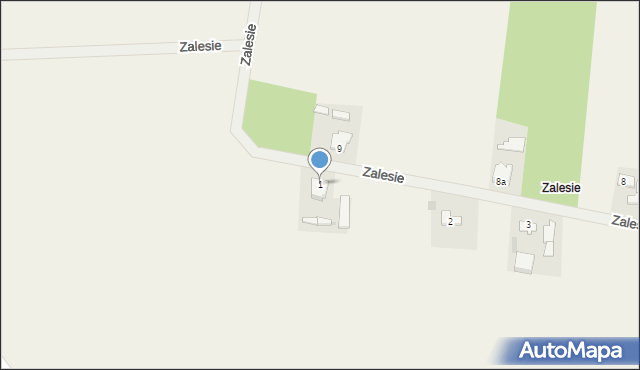 Zalesie, Zalesie, 1, mapa Zalesie