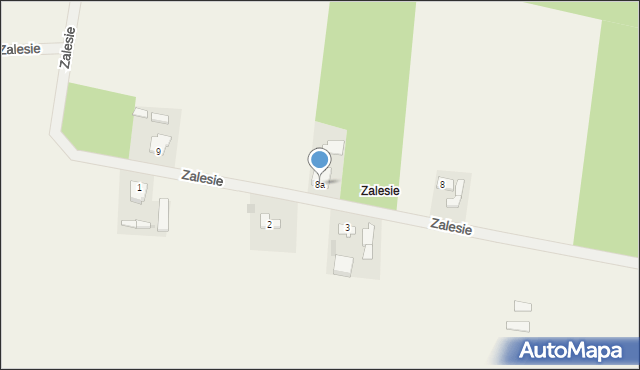 Zalesie, Zalesie, 8a, mapa Zalesie