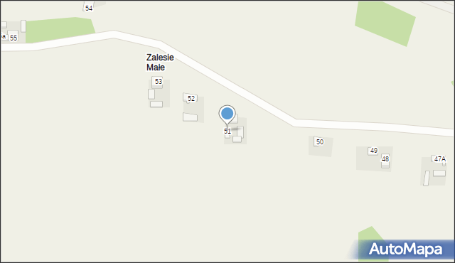 Zalesie, Zalesie, 51, mapa Zalesie