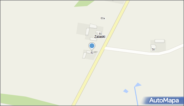 Zalesie, Zalesie, 61, mapa Zalesie