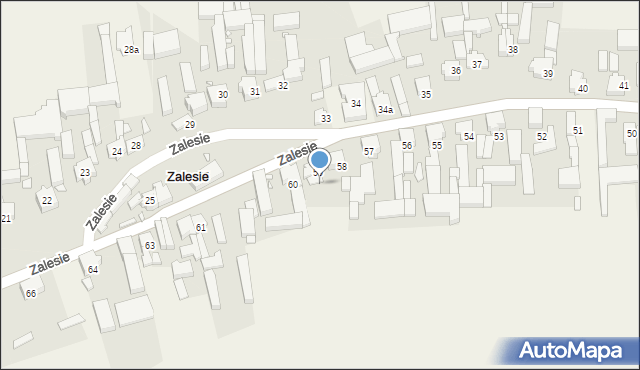 Zalesie, Zalesie, 59a, mapa Zalesie