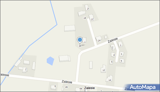 Zalesie, Zalesie, 1b, mapa Zalesie