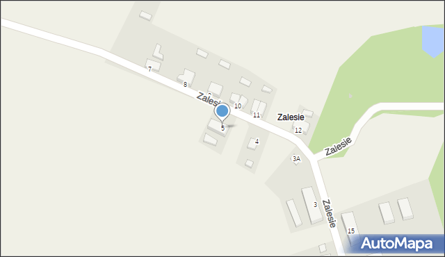 Zalesie, Zalesie, 5, mapa Zalesie