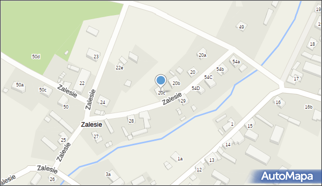 Zalesie, Zalesie, 20c, mapa Zalesie