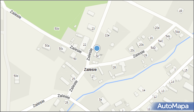 Zalesie, Zalesie, 24, mapa Zalesie