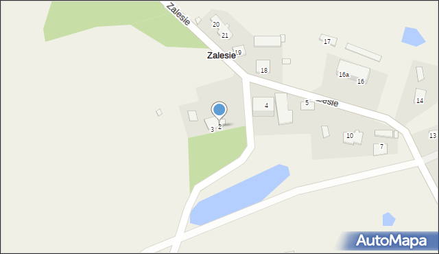 Zalesie, Zalesie, 2, mapa Zalesie