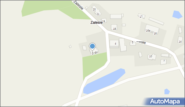 Zalesie, Zalesie, 3, mapa Zalesie