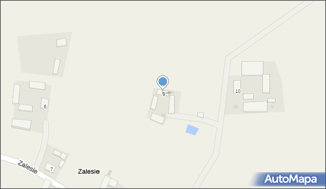 Zalesie, Zalesie, 9, mapa Zalesie