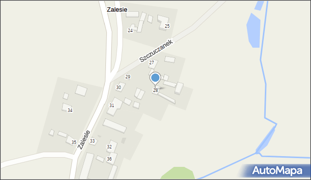 Zalesie, Zalesie, 28, mapa Zalesie