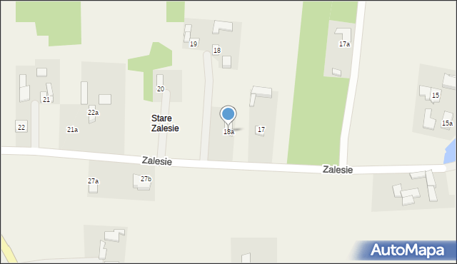 Zalesie, Zalesie, 18a, mapa Zalesie