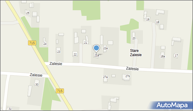 Zalesie, Zalesie, 21a, mapa Zalesie