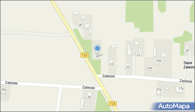 Zalesie, Zalesie, 24, mapa Zalesie