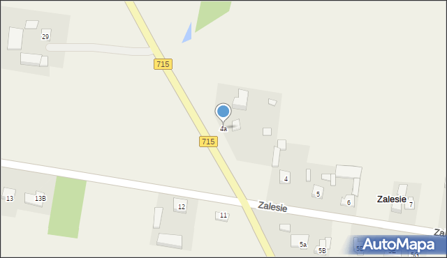 Zalesie, Zalesie, 4a, mapa Zalesie