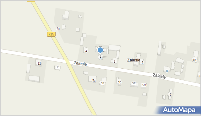 Zalesie, Zalesie, 5, mapa Zalesie